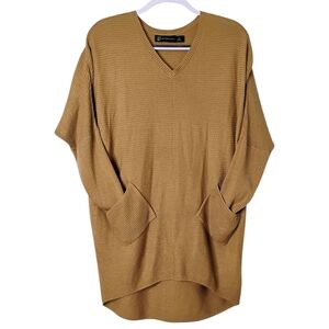 New York & Company Camel V-Neck Sweater